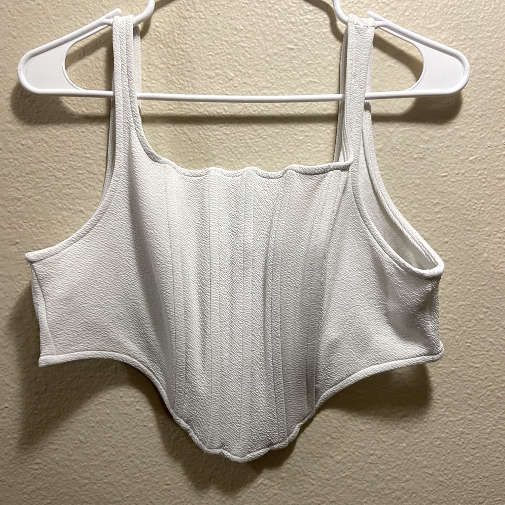 SHEIN cropped shirt with zipper back- XL